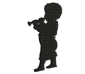 Stickserie Nostalgie Silhouette - Floetenspieler